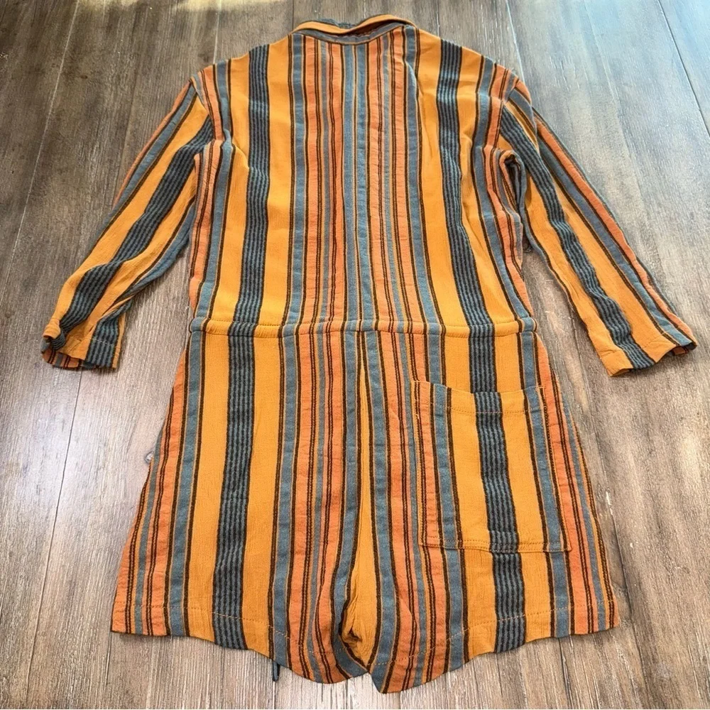 James Perse Short Vintage Jumpsuit Striped Romper Cotton